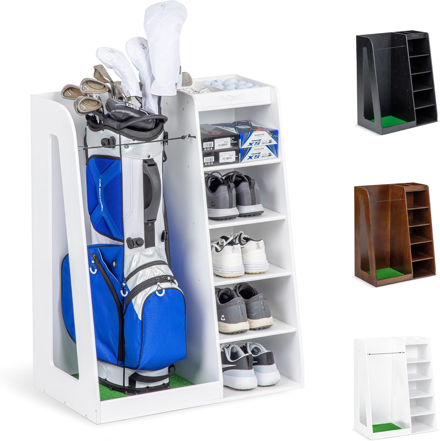 Golf Equipment Garage Storage - Rak Penyimpanan Tas Golf Kayu Premium