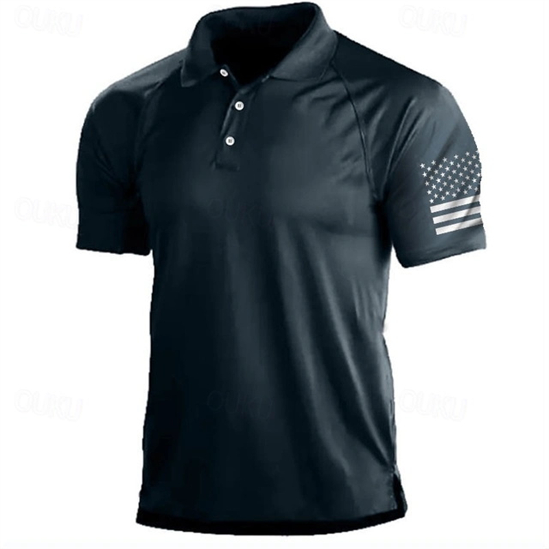 Golf Equipment Cheap - Kaus Polo Pola Bendera AS Gambar