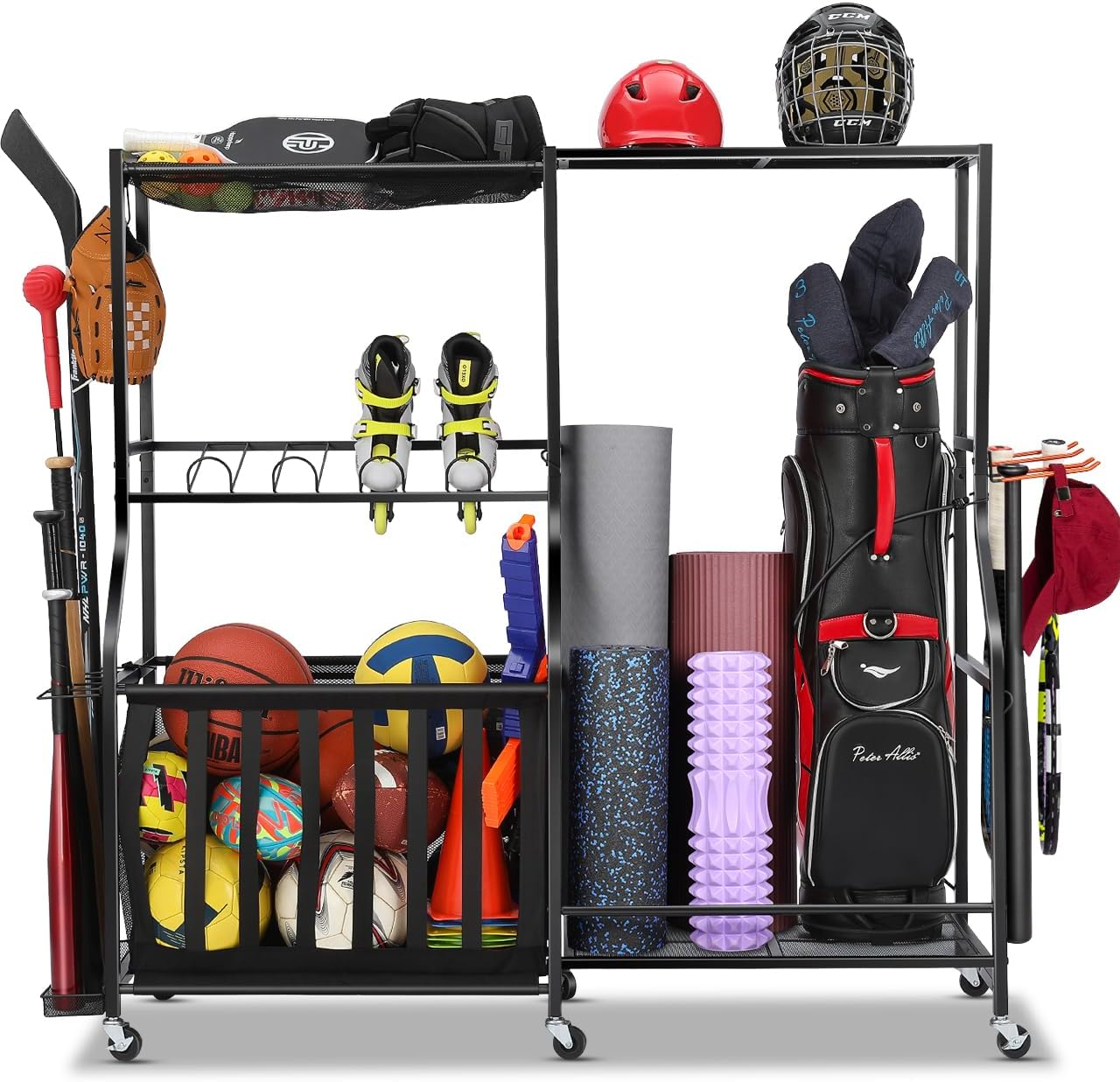 Golf Equipment Garage Storage - Organizer Peralatan Olahraga Garasi Dengan Roda,