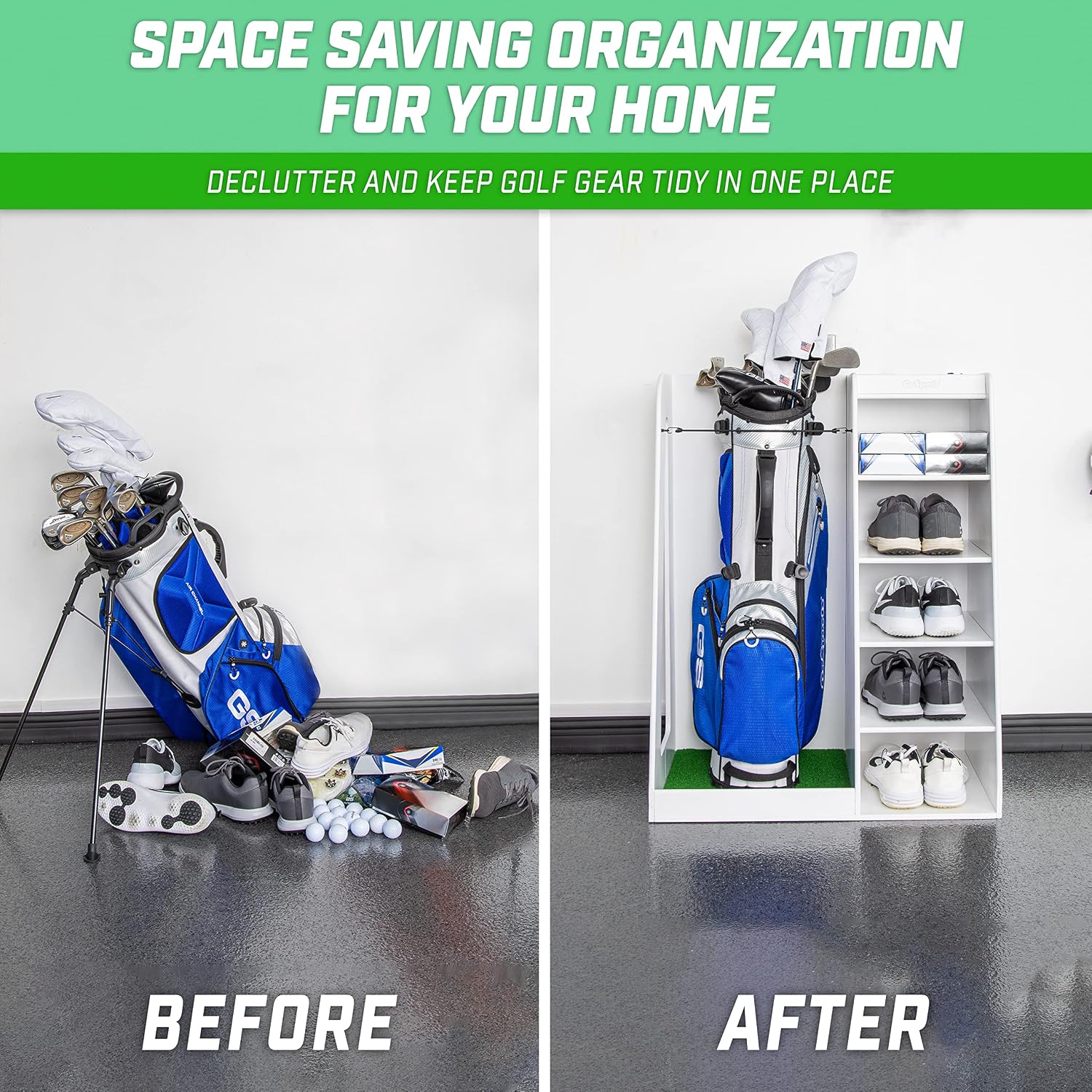 Rak Penyimpanan Tas Golf Kayu  - Golf Equipment Garage Storage ulasan dan harga
