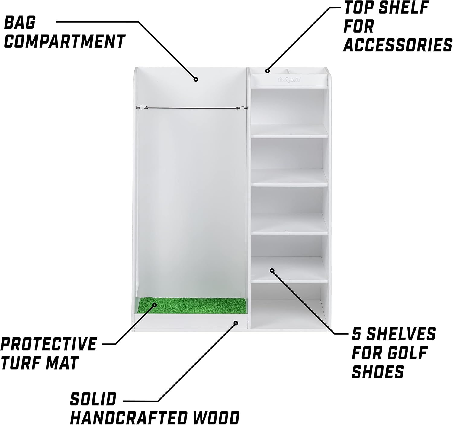 Rak Penyimpanan Tas Golf Kayu  - Golf Equipment Garage Storage ulasan dan harga