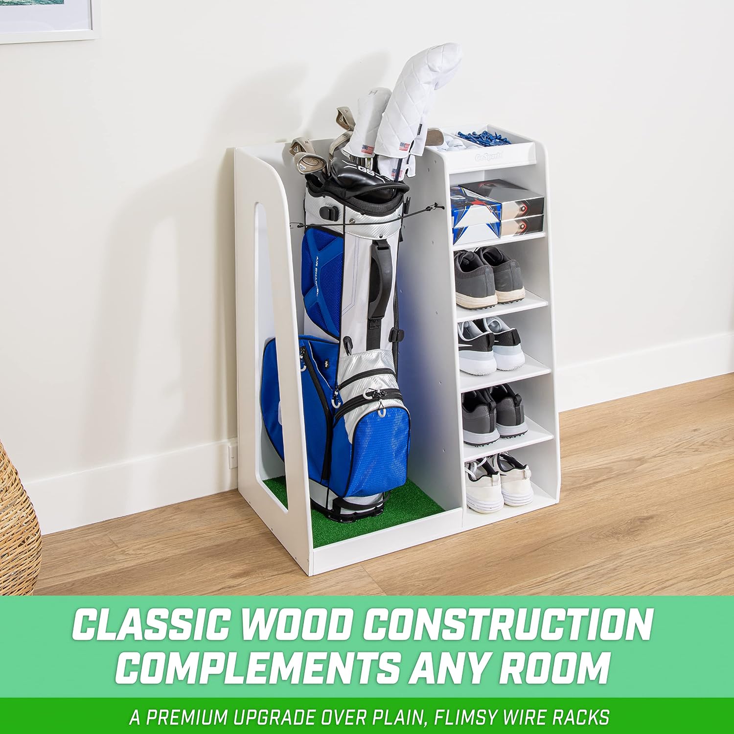 Rak Penyimpanan Tas Golf Kayu  - Golf Equipment Garage Storage ulasan dan harga