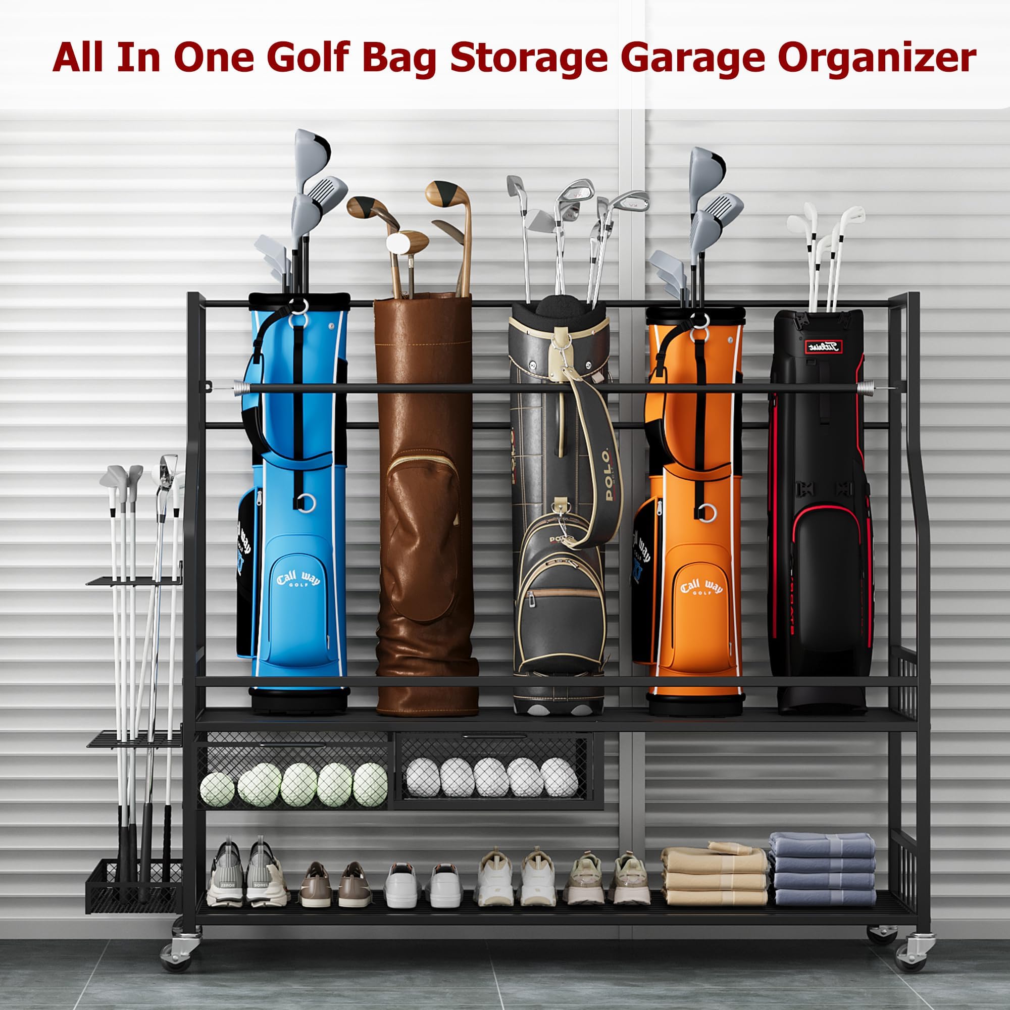 Organizer Penyimpanan Tas Golf - Golf Equipment Garage Storage ulasan dan harga